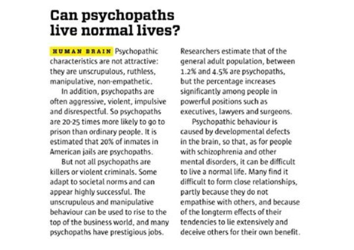 Can psychopaths live normal lives?