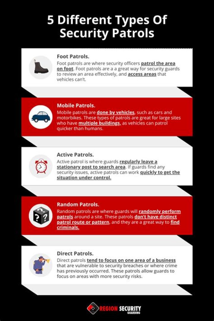 What are the four types of patrols?
